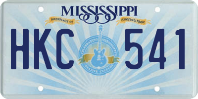 MS license plate HKC541