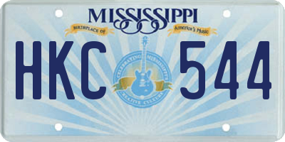 MS license plate HKC544