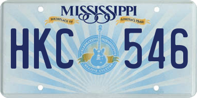 MS license plate HKC546