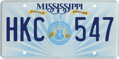 MS license plate HKC547