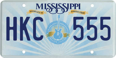 MS license plate HKC555