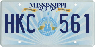 MS license plate HKC561
