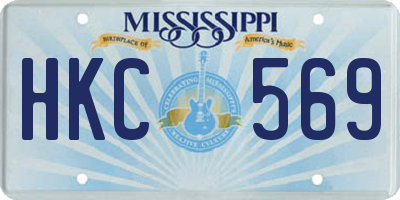 MS license plate HKC569