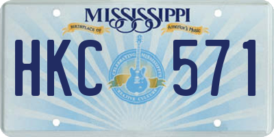MS license plate HKC571