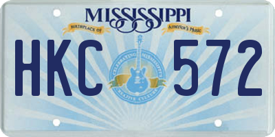 MS license plate HKC572