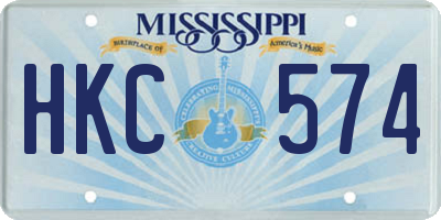 MS license plate HKC574