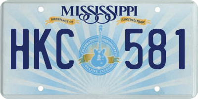 MS license plate HKC581