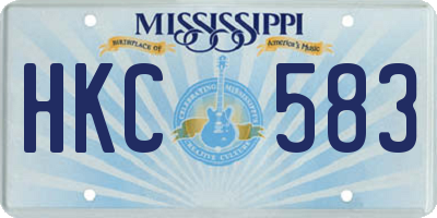 MS license plate HKC583