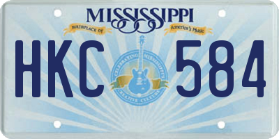 MS license plate HKC584