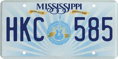 MS license plate HKC585