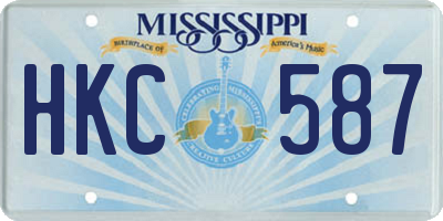 MS license plate HKC587