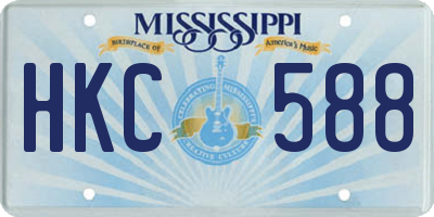 MS license plate HKC588