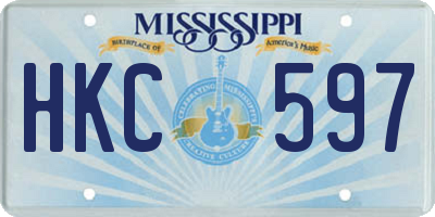 MS license plate HKC597