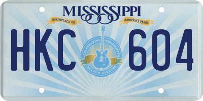 MS license plate HKC604