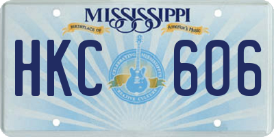 MS license plate HKC606