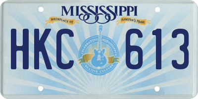 MS license plate HKC613