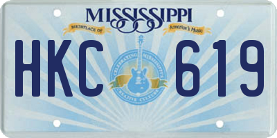 MS license plate HKC619