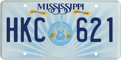 MS license plate HKC621