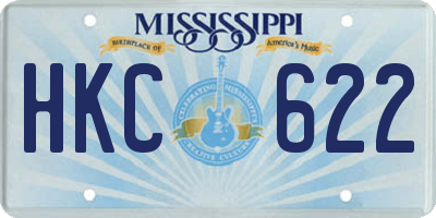 MS license plate HKC622