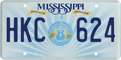 MS license plate HKC624
