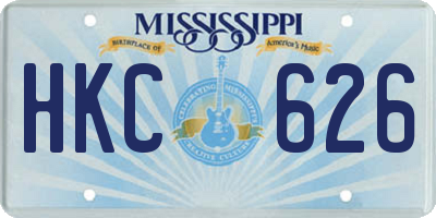 MS license plate HKC626