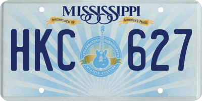 MS license plate HKC627