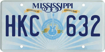 MS license plate HKC632