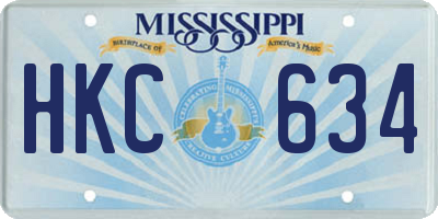 MS license plate HKC634
