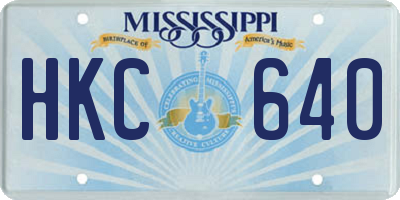 MS license plate HKC640