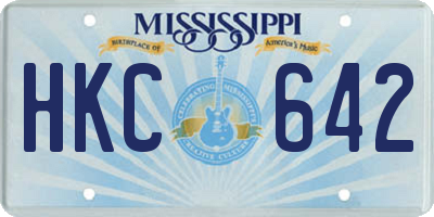 MS license plate HKC642