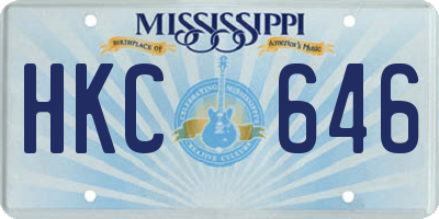 MS license plate HKC646