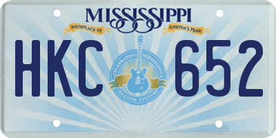 MS license plate HKC652