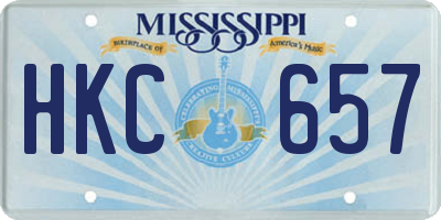 MS license plate HKC657