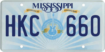 MS license plate HKC660