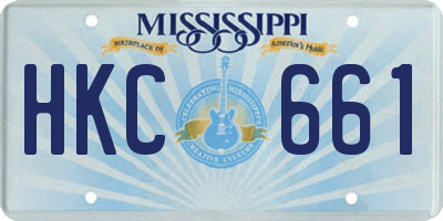 MS license plate HKC661