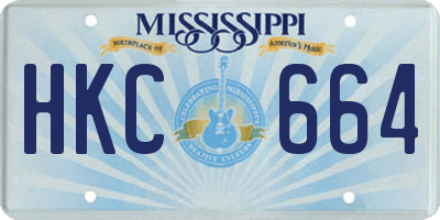 MS license plate HKC664