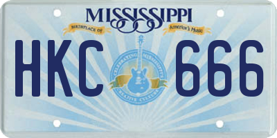 MS license plate HKC666