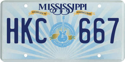 MS license plate HKC667