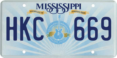 MS license plate HKC669