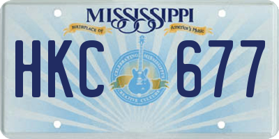 MS license plate HKC677