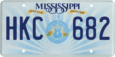 MS license plate HKC682