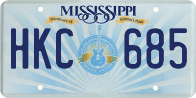 MS license plate HKC685