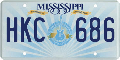 MS license plate HKC686