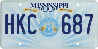MS license plate HKC687