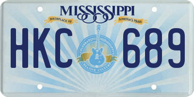 MS license plate HKC689