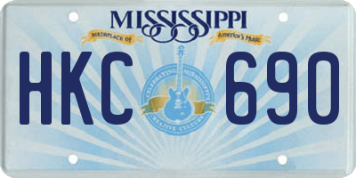 MS license plate HKC690