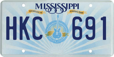 MS license plate HKC691