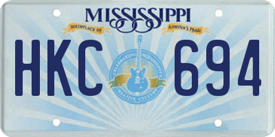 MS license plate HKC694