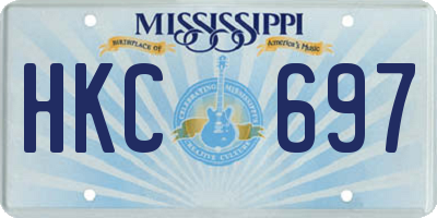 MS license plate HKC697