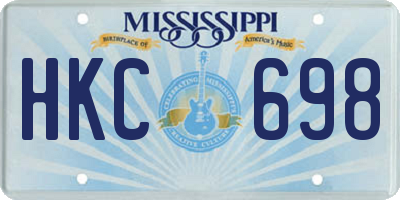 MS license plate HKC698